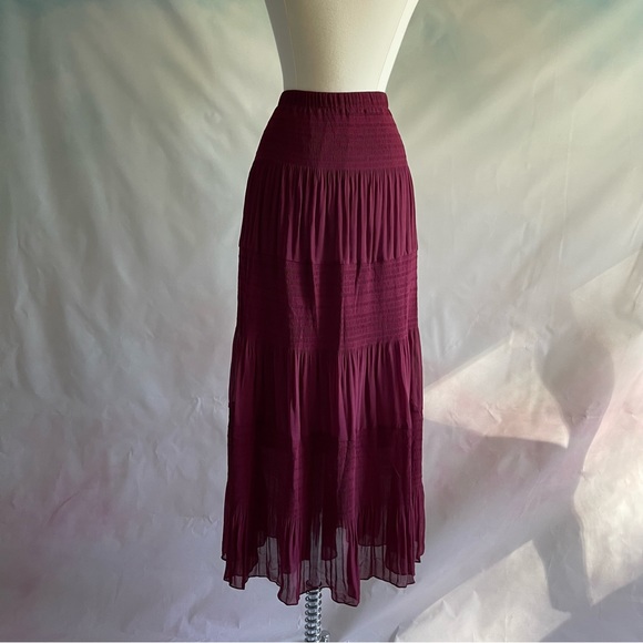 Chiffon Elastic High Waisted A-Line Flared Maxi Skirt 3XL - Picture 2 of 9